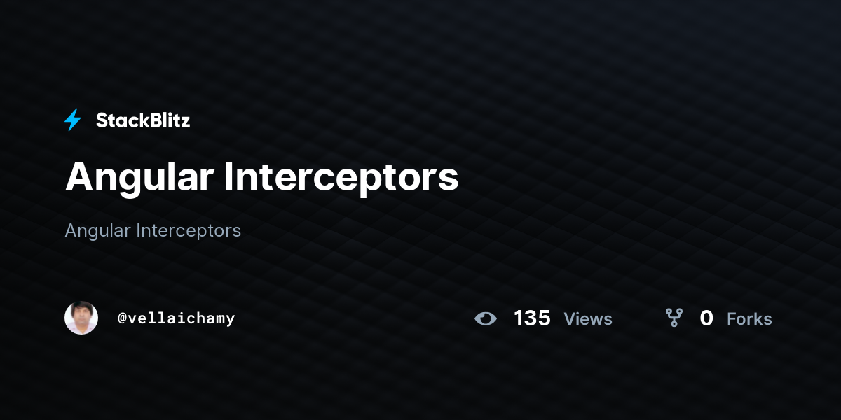 Angular Interceptors - StackBlitz