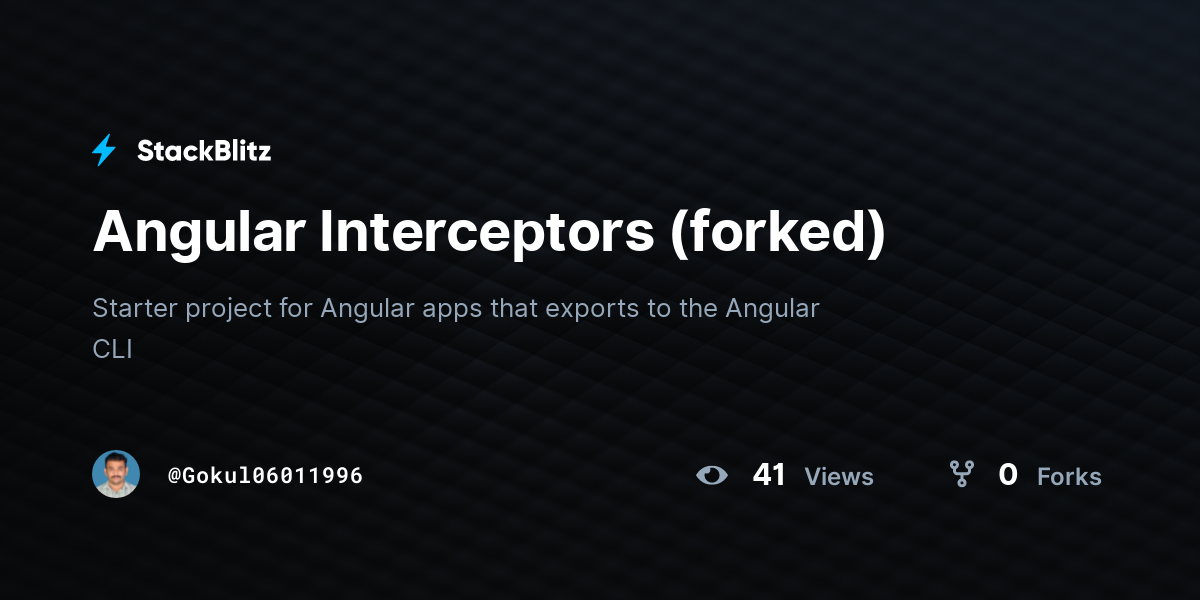 Angular Interceptors (forked) - StackBlitz