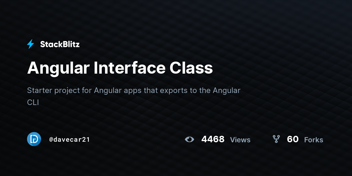 Angular Interface Class - StackBlitz