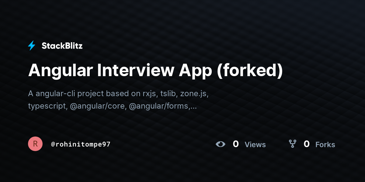 Angular Interview App (forked) - StackBlitz