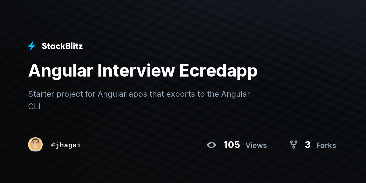 Angular Interview Ecredapp - StackBlitz