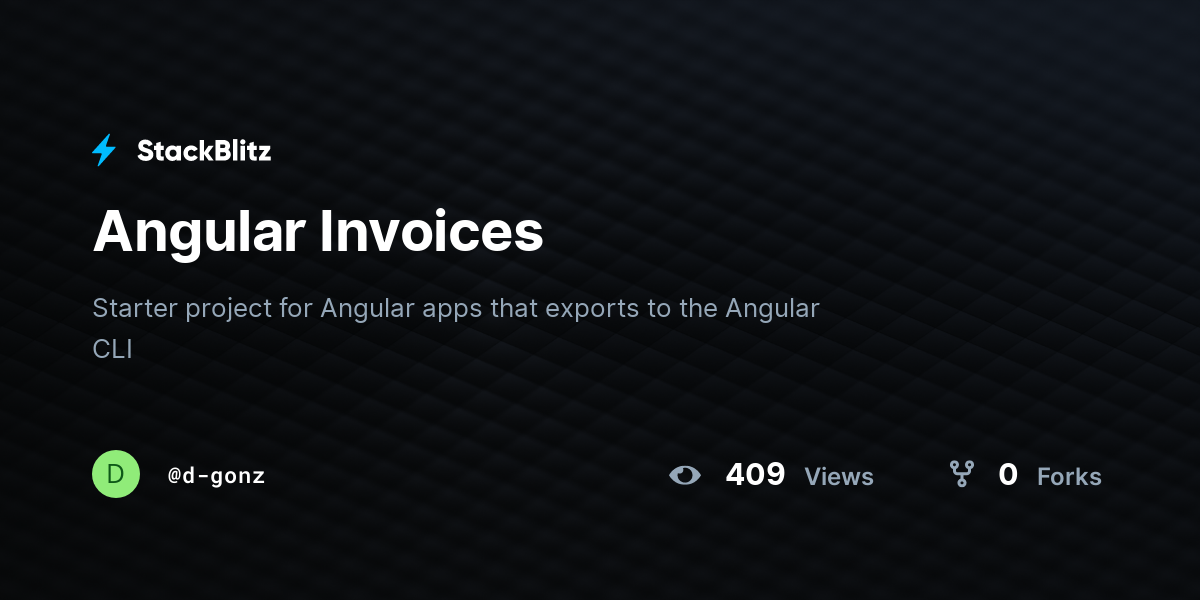 Angular Invoices - StackBlitz