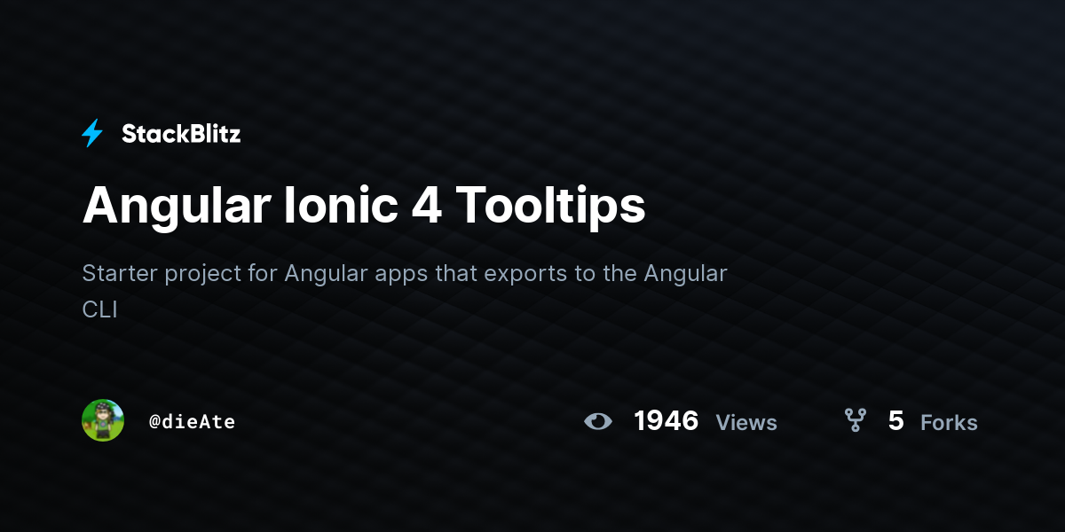 Angular Ionic 4 Tooltips - StackBlitz