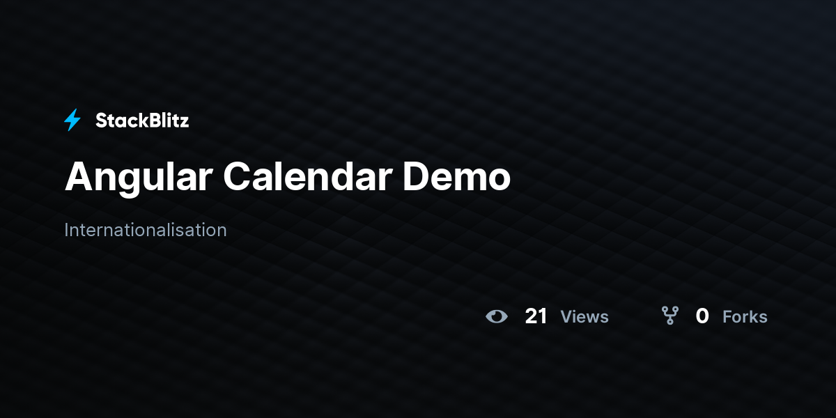 Angular Calendar Demo - StackBlitz