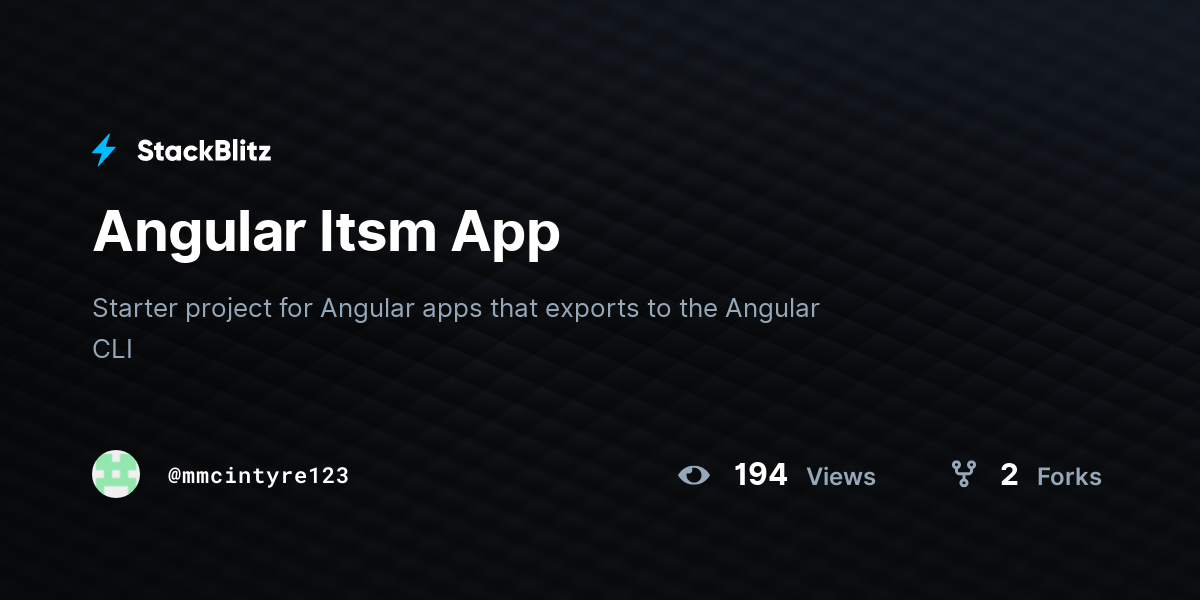 Angular Itsm App - StackBlitz