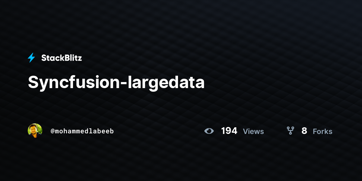 Syncfusion-largedata - StackBlitz