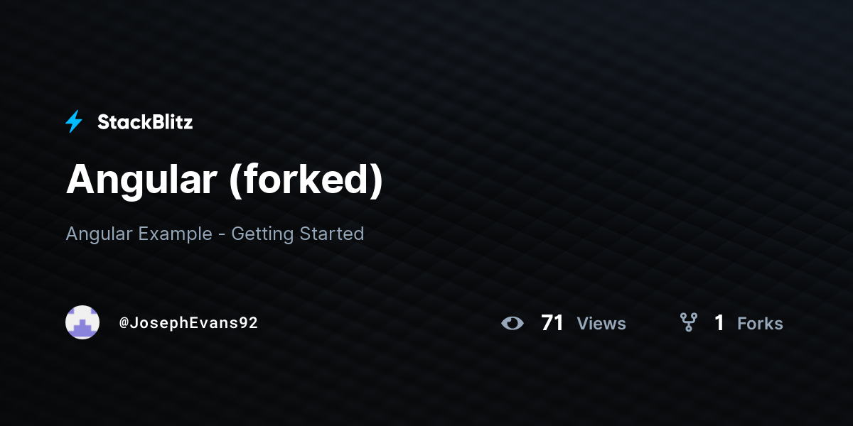 Angular (forked) - StackBlitz