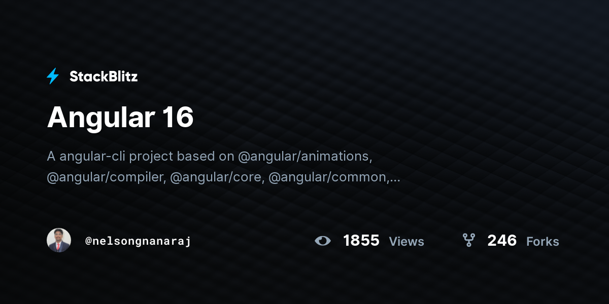 Angular 16 - StackBlitz