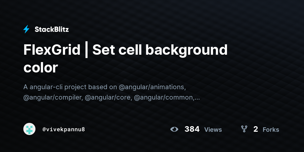 FlexGrid | Set cell background color - StackBlitz