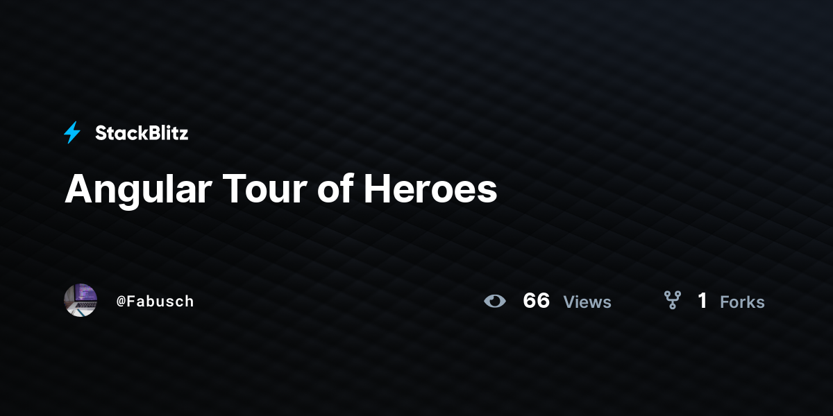 Angular Tour of Heroes - StackBlitz