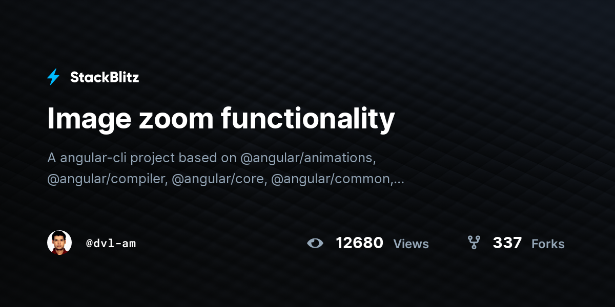 Image zoom functionality - StackBlitz
