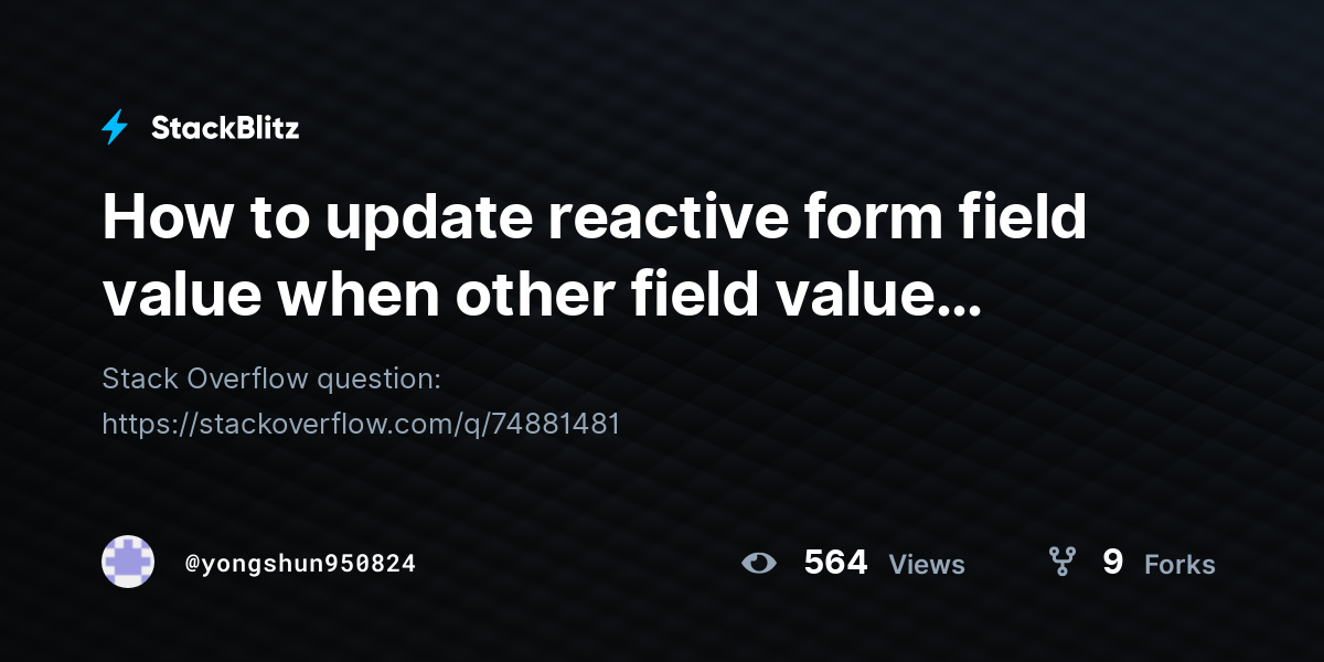 update reactive form value