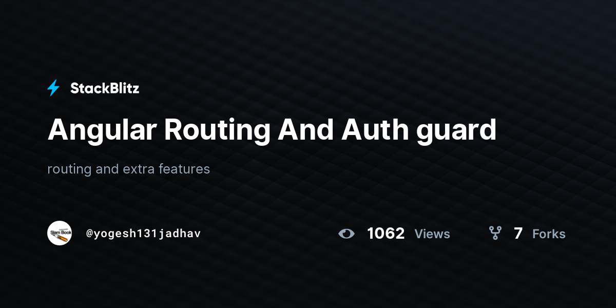 Angular Routing And Auth guard - StackBlitz