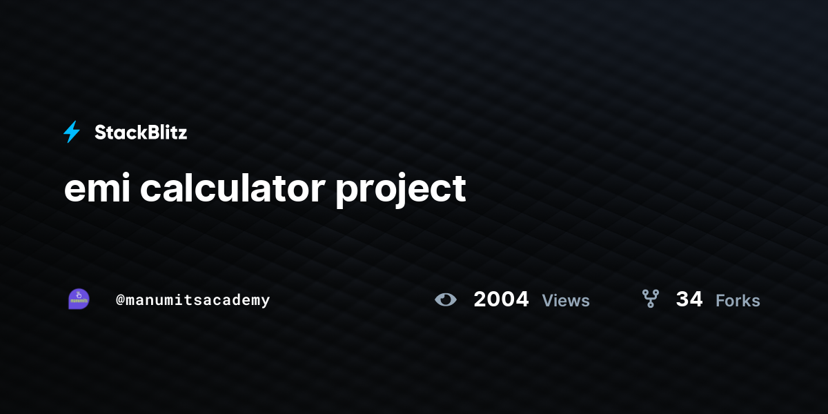 emi calculator project - StackBlitz