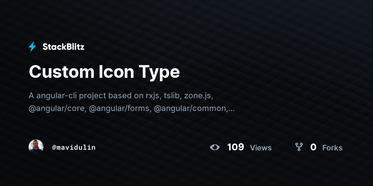 Custom Icon Type - StackBlitz