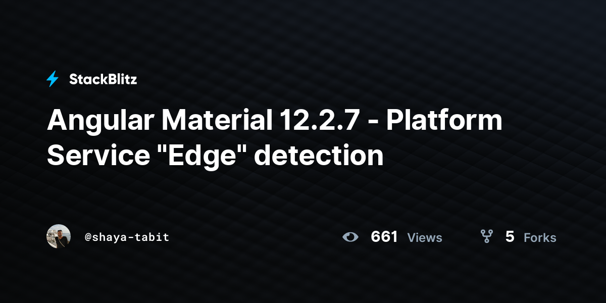 Angular Material 12.2.7 - Platform Service 