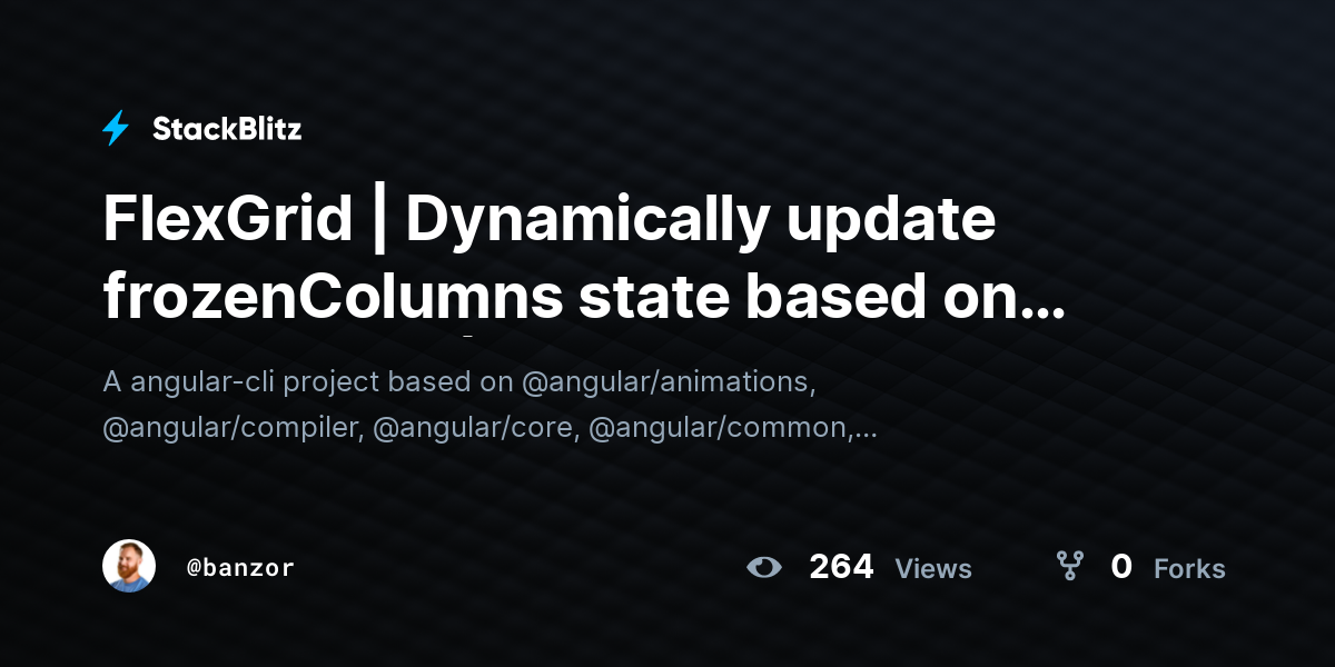 FlexGrid | Dynamically update frozenColumns state based on screen size ...