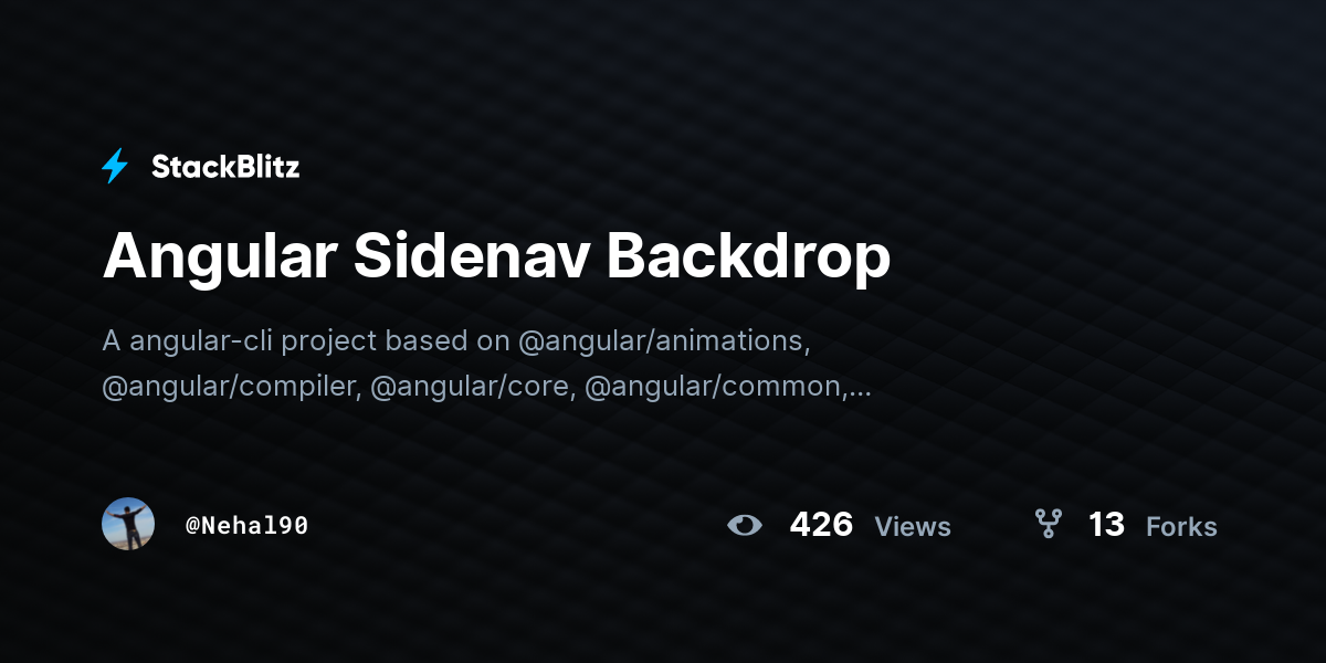 Angular Sidenav Backdrop - StackBlitz