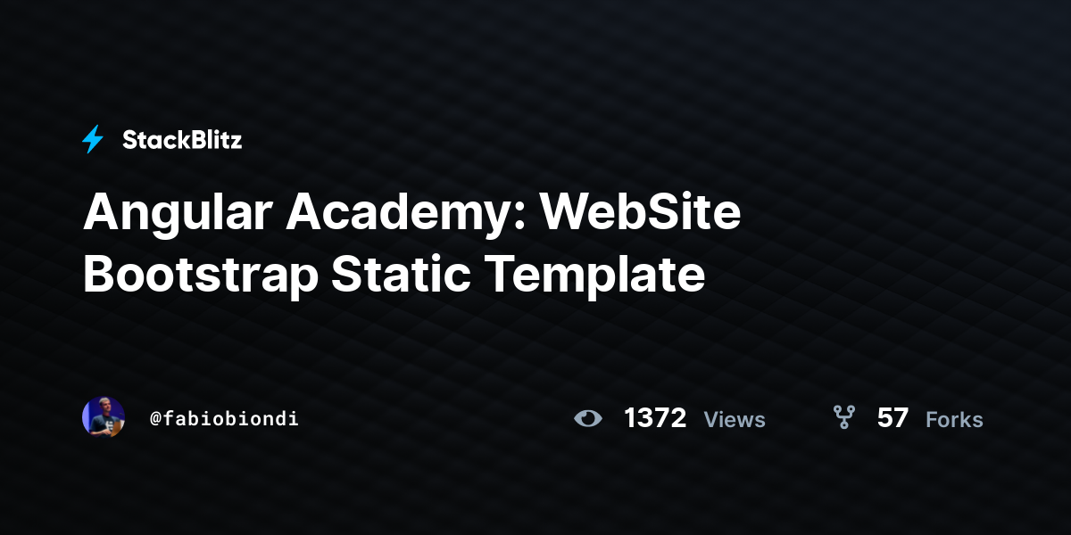 Angular Academy: WebSite Bootstrap Static Template - StackBlitz