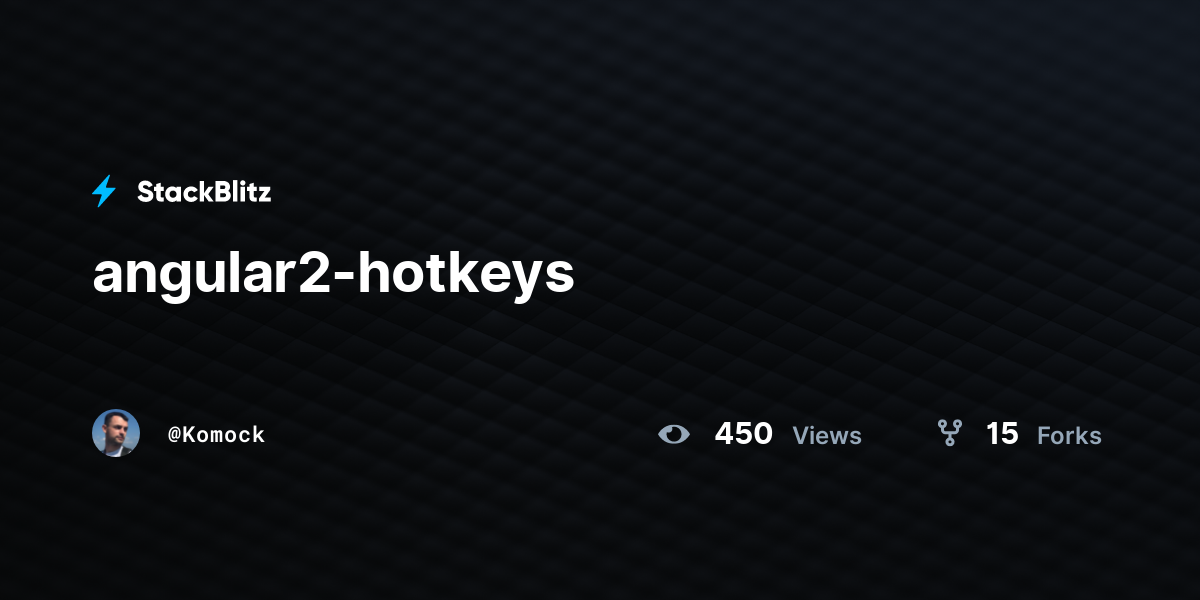 angular2-hotkeys - StackBlitz