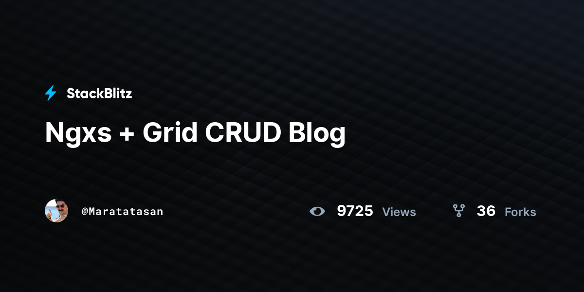 Ngxs + Grid CRUD Blog - StackBlitz