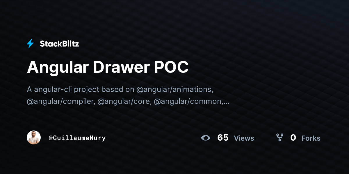 Angular Drawer POC - StackBlitz