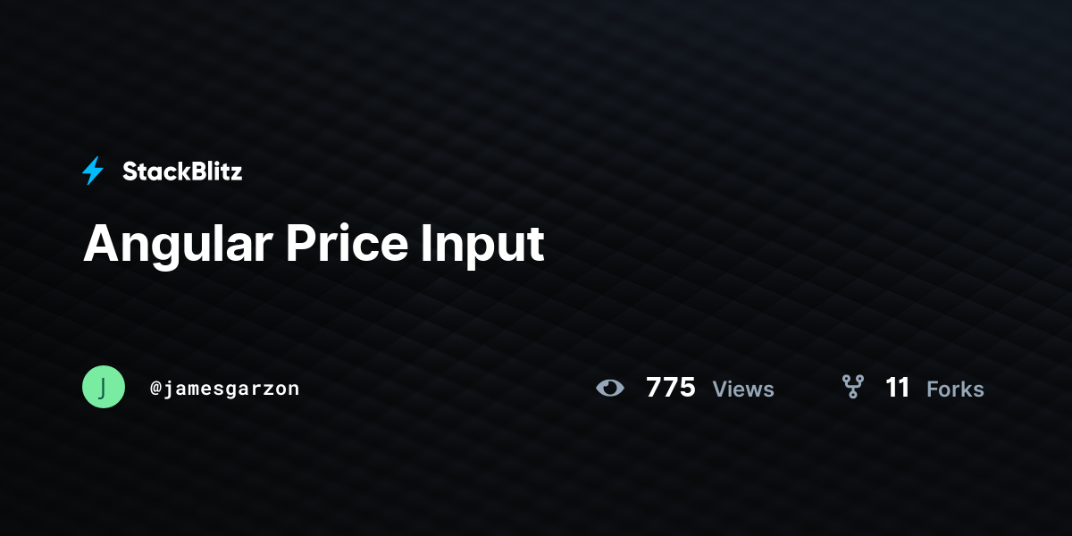 Angular Price Input - StackBlitz