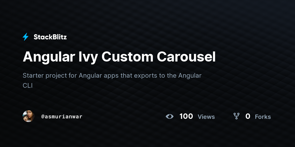 Angular Ivy Custom Carousel - StackBlitz