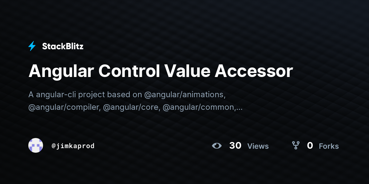 Angular Control Value Accessor - StackBlitz