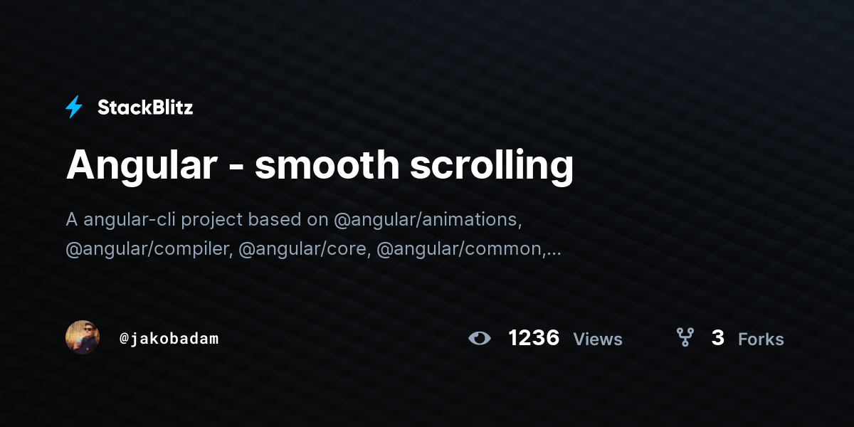 Angular smooth scrolling StackBlitz
