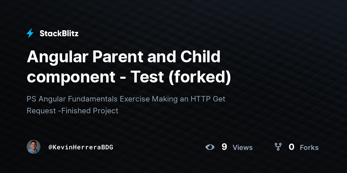 Angular Parent and Child component - Test (forked) - StackBlitz