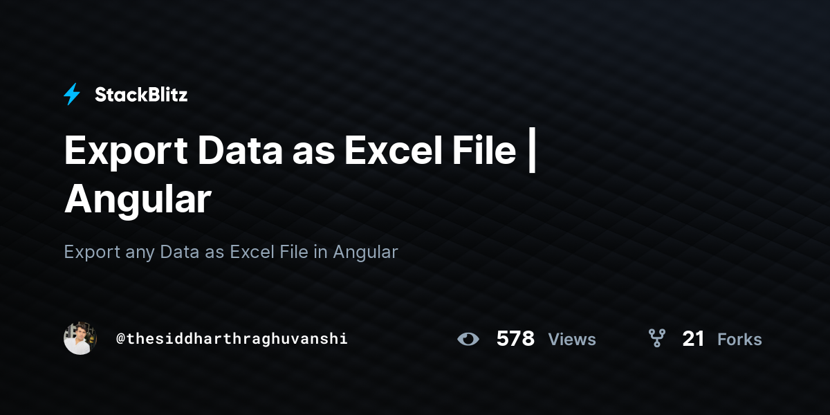 Export Data as Excel File | Angular - StackBlitz