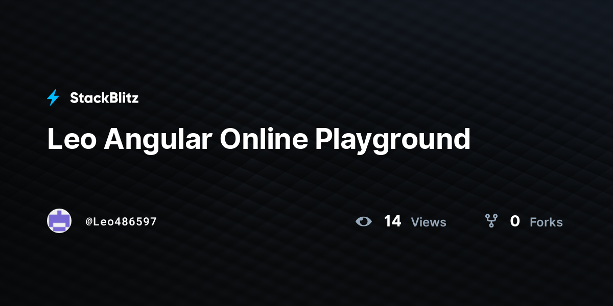 Leo Angular Online Playground - StackBlitz