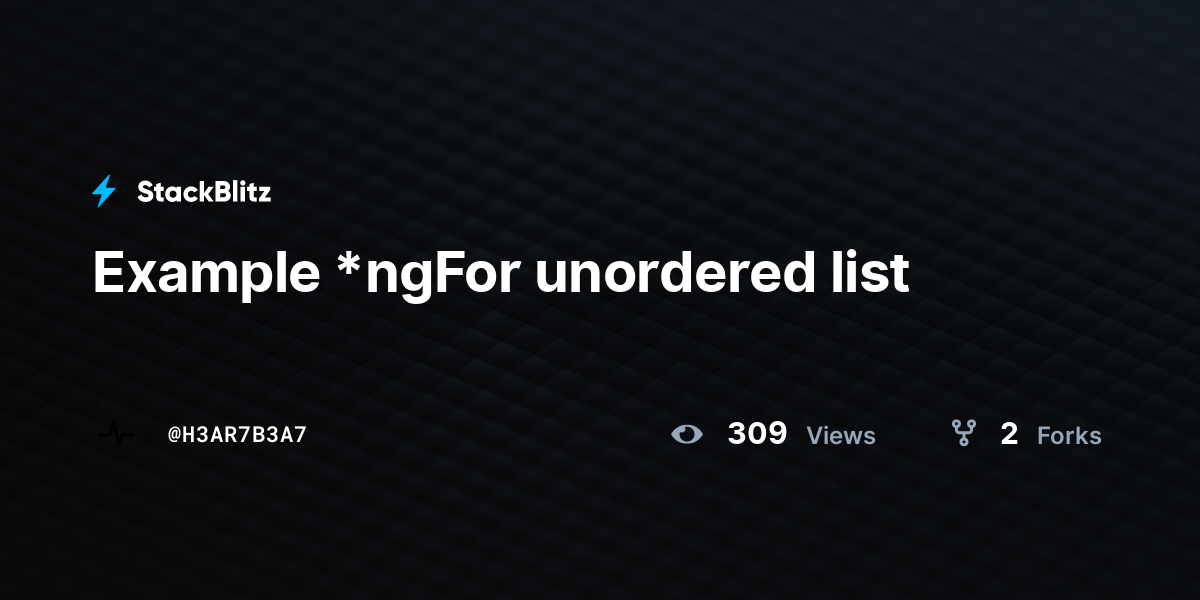 Example *ngFor unordered list - StackBlitz