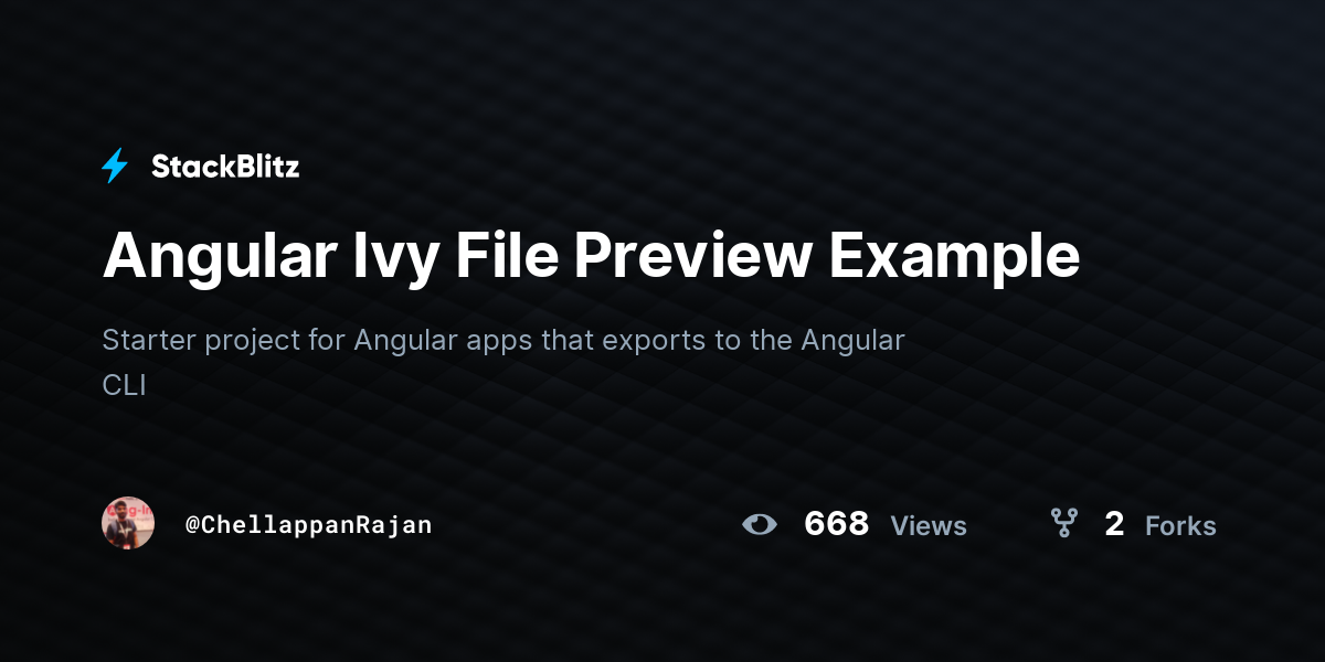 Angular Ivy File Preview Example - StackBlitz