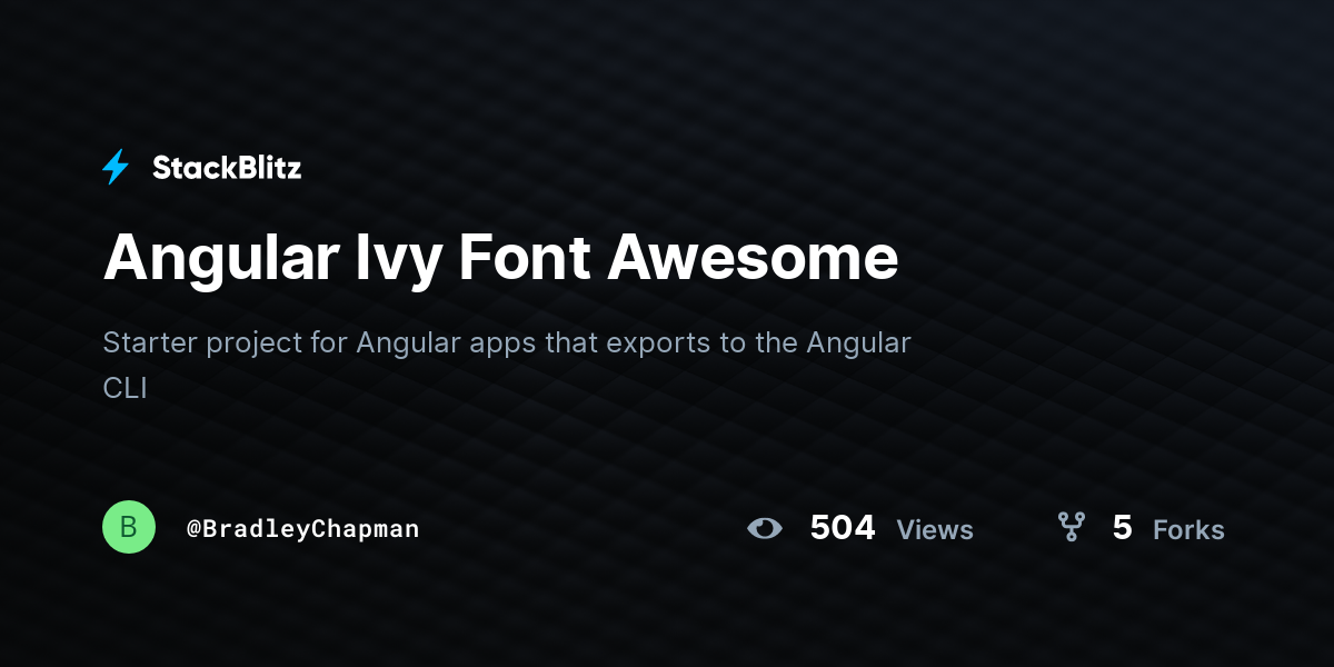 Angular Ivy Font Awesome - StackBlitz