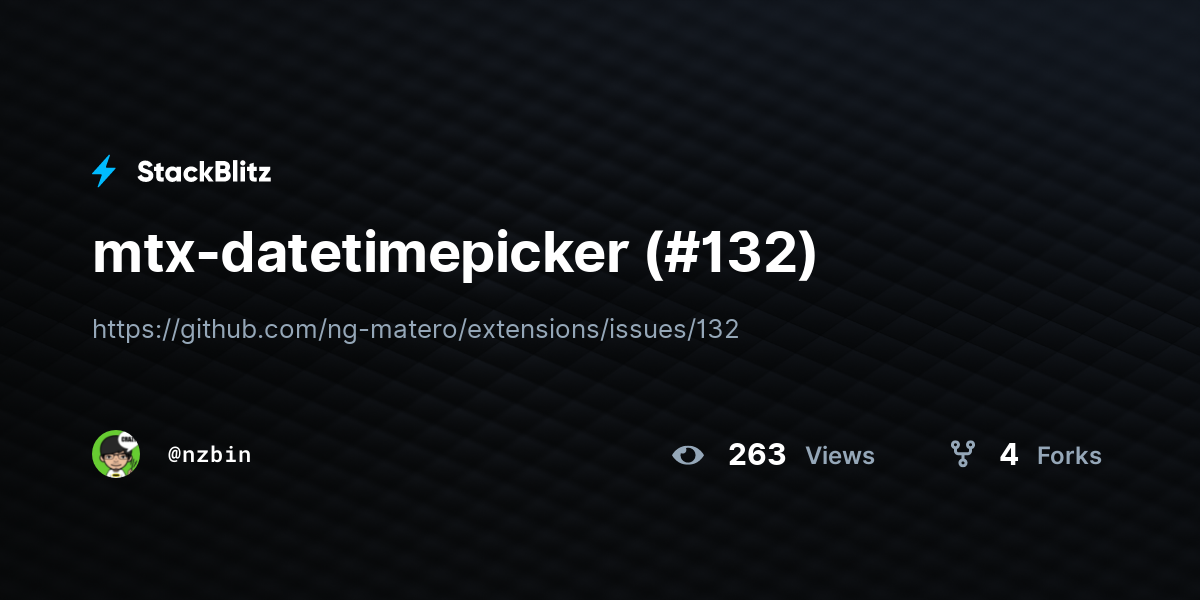 mtx-datetimepicker (#132) - StackBlitz