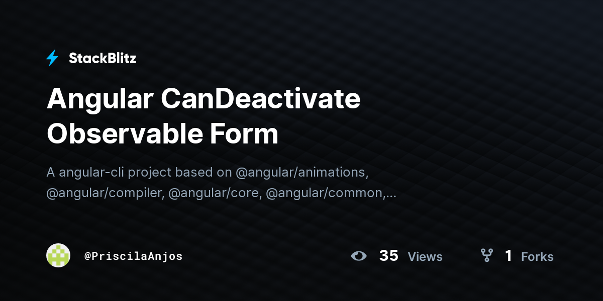 Angular CanDeactivate Observable Form - StackBlitz