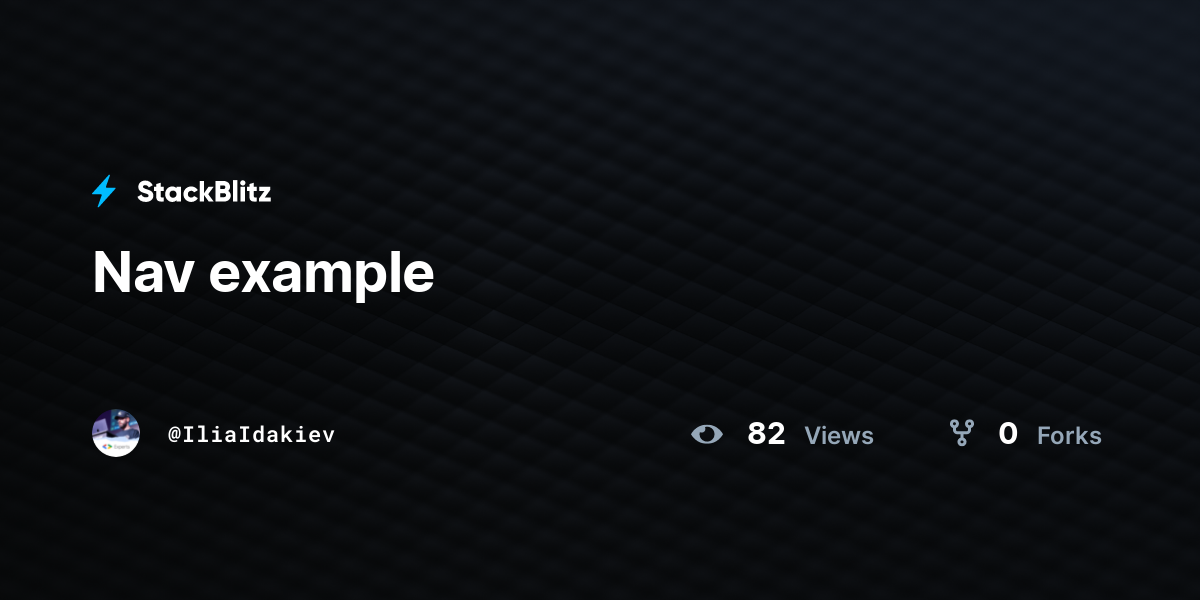 Nav example - StackBlitz