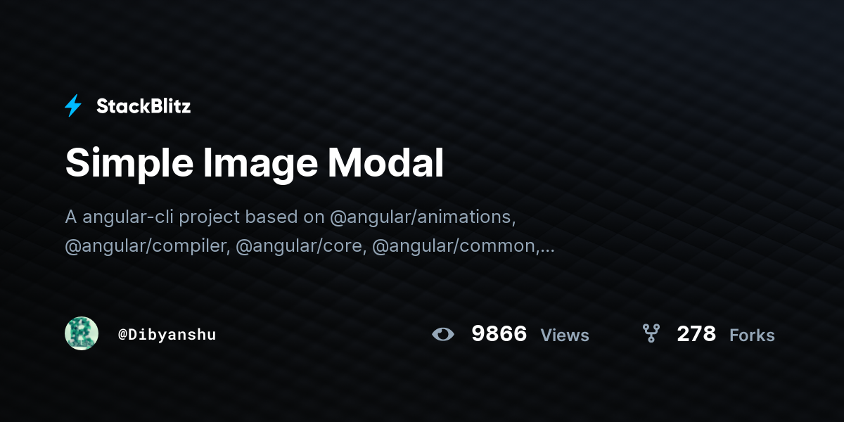 Simple Image Modal - StackBlitz