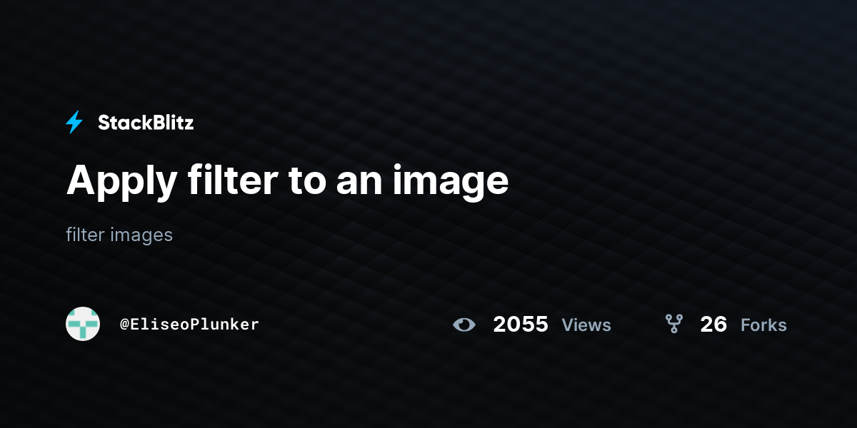 Apply filter to an image - StackBlitz