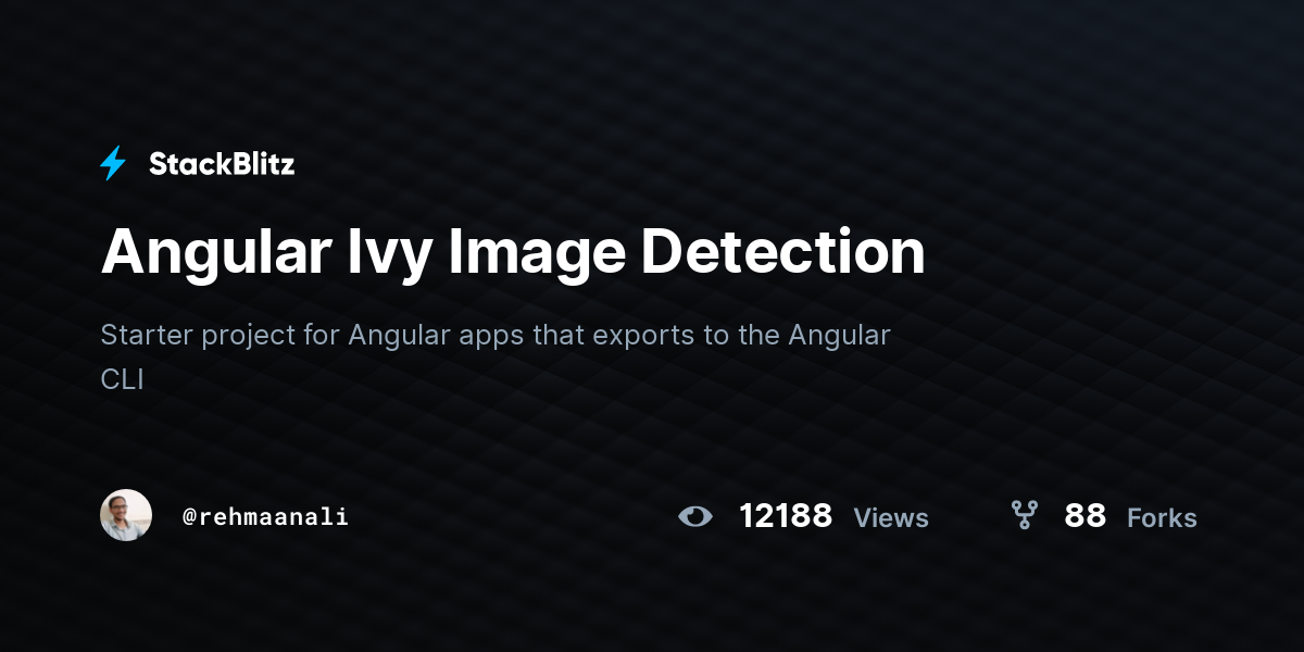 Angular Ivy Image Detection - StackBlitz