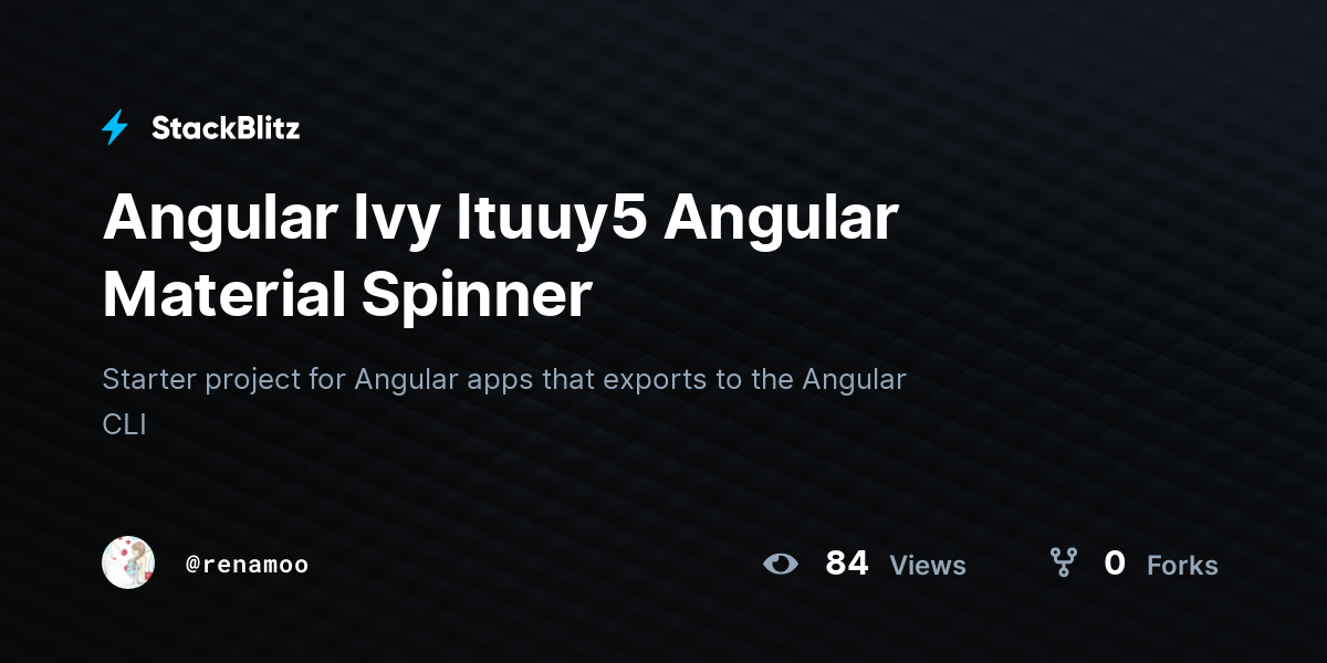 Angular Ivy Ituuy5 Angular Material Spinner - StackBlitz