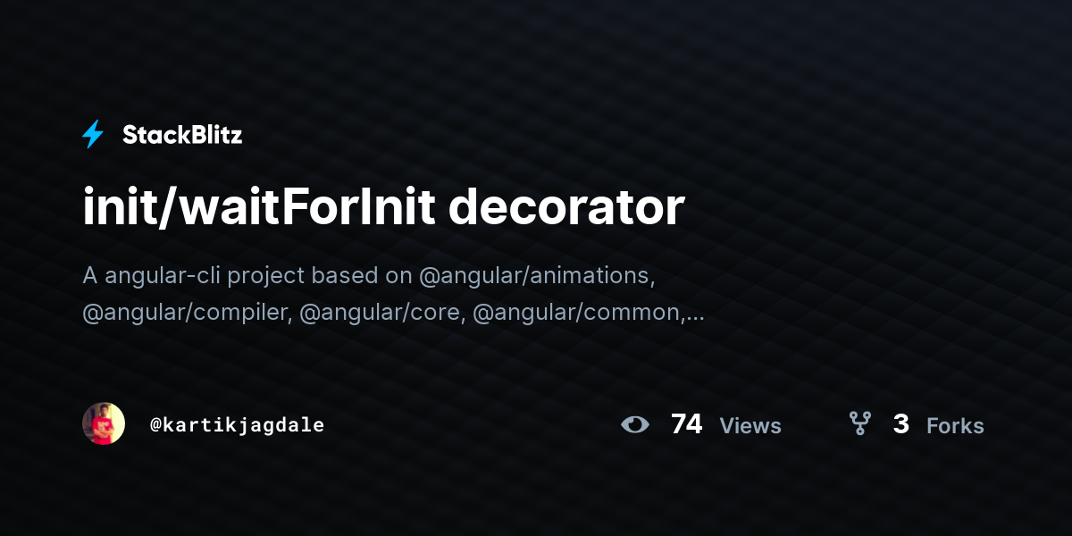 init/waitForInit decorator - StackBlitz