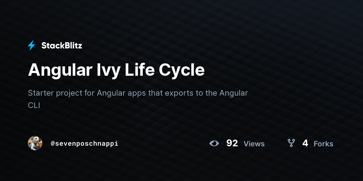 Angular Ivy Life Cycle - StackBlitz