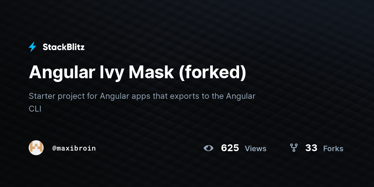 Angular Ivy Mask (forked) - StackBlitz