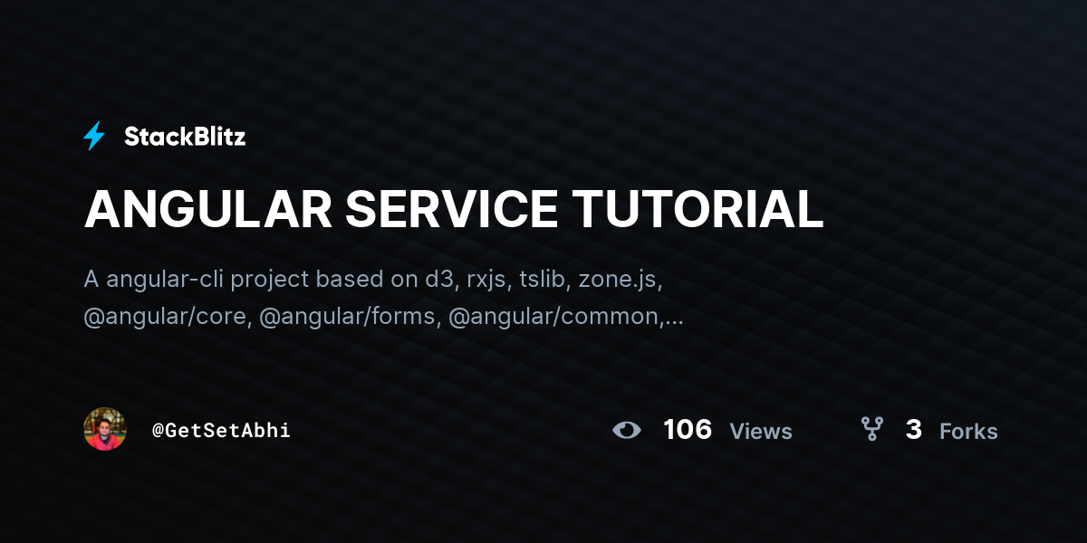 ANGULAR SERVICE TUTORIAL - StackBlitz