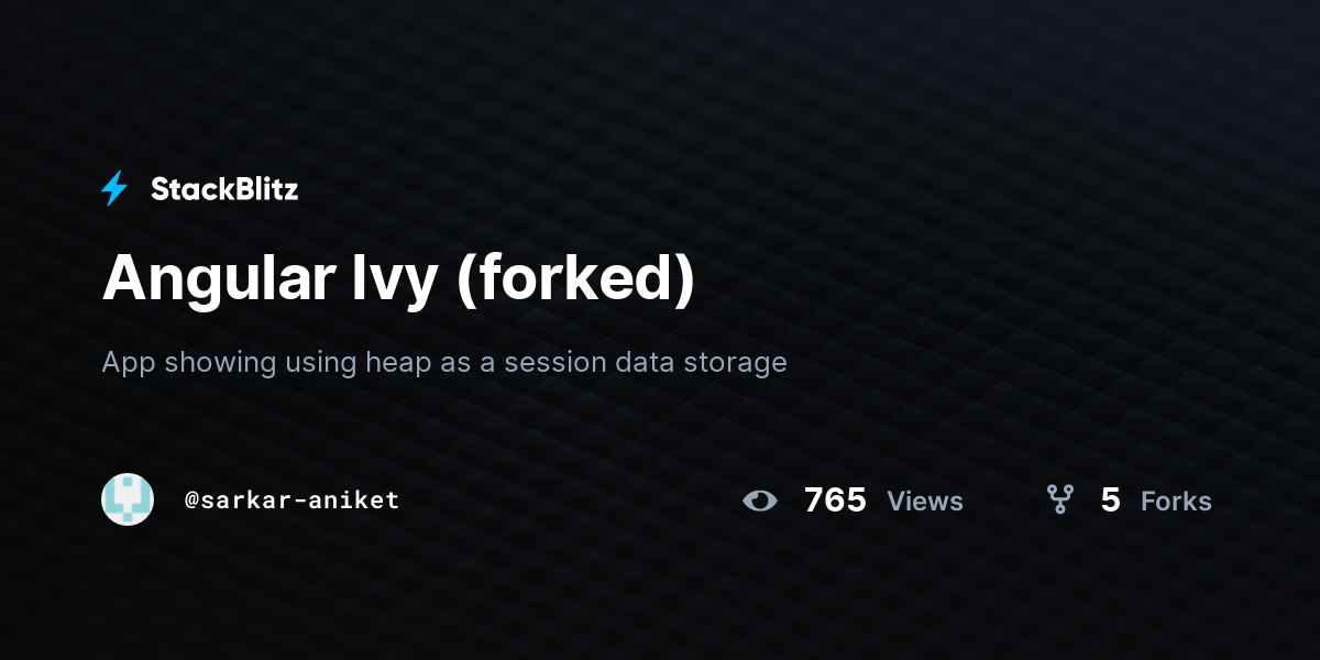 Angular Ivy (forked) - StackBlitz