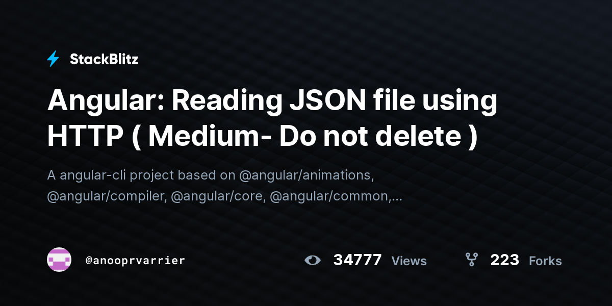 Angular: Reading JSON file using HTTP ( Medium- Do not delete ...