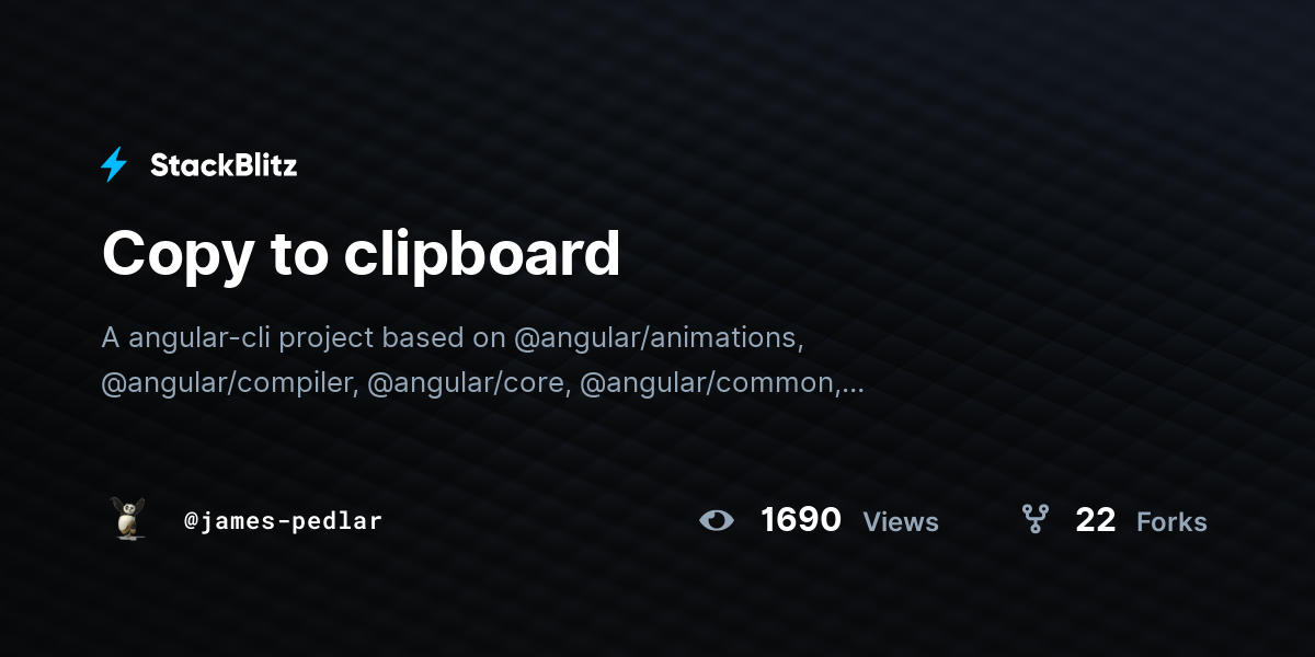 Copy to clipboard - StackBlitz